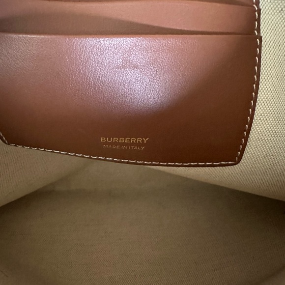 💼 Burberry E-Canvas Monogram Zip Pouch in Bridle Brown 💼 - Picture 7 of 8